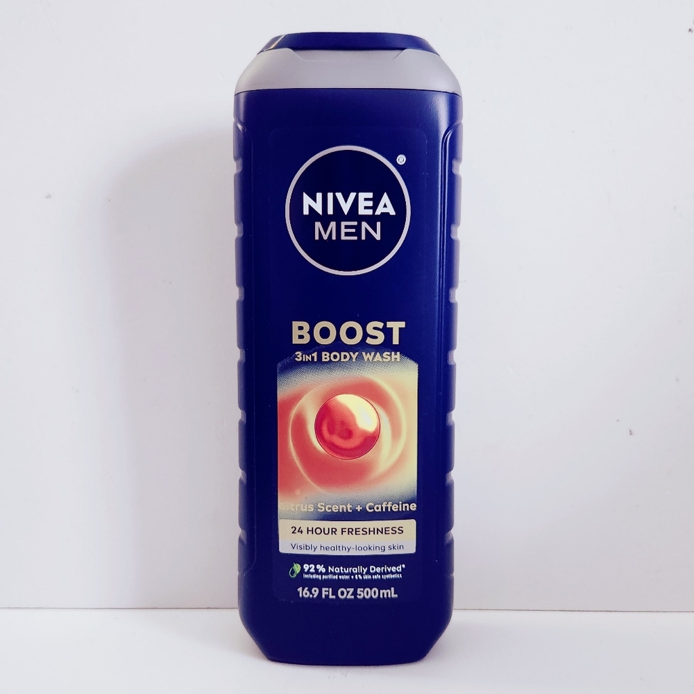 ⭐4/$15 Nivea Men Boost 3-in-1 Body Wash with Citrus Scent & Caffeine